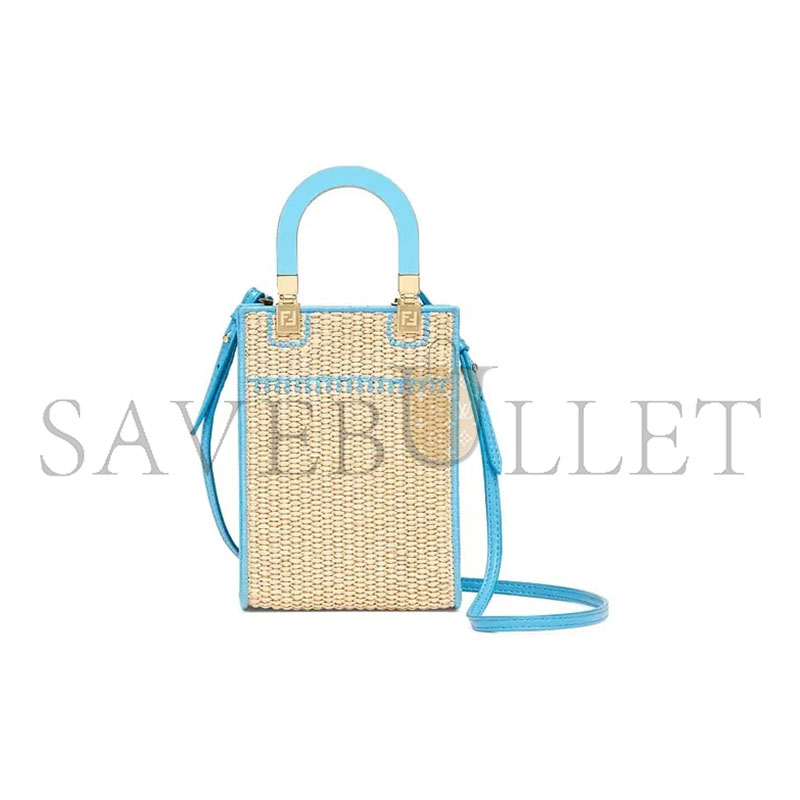 F**di sunshine mini straw & leather tote 8bs051afqpf1elx (18*13*6cm)